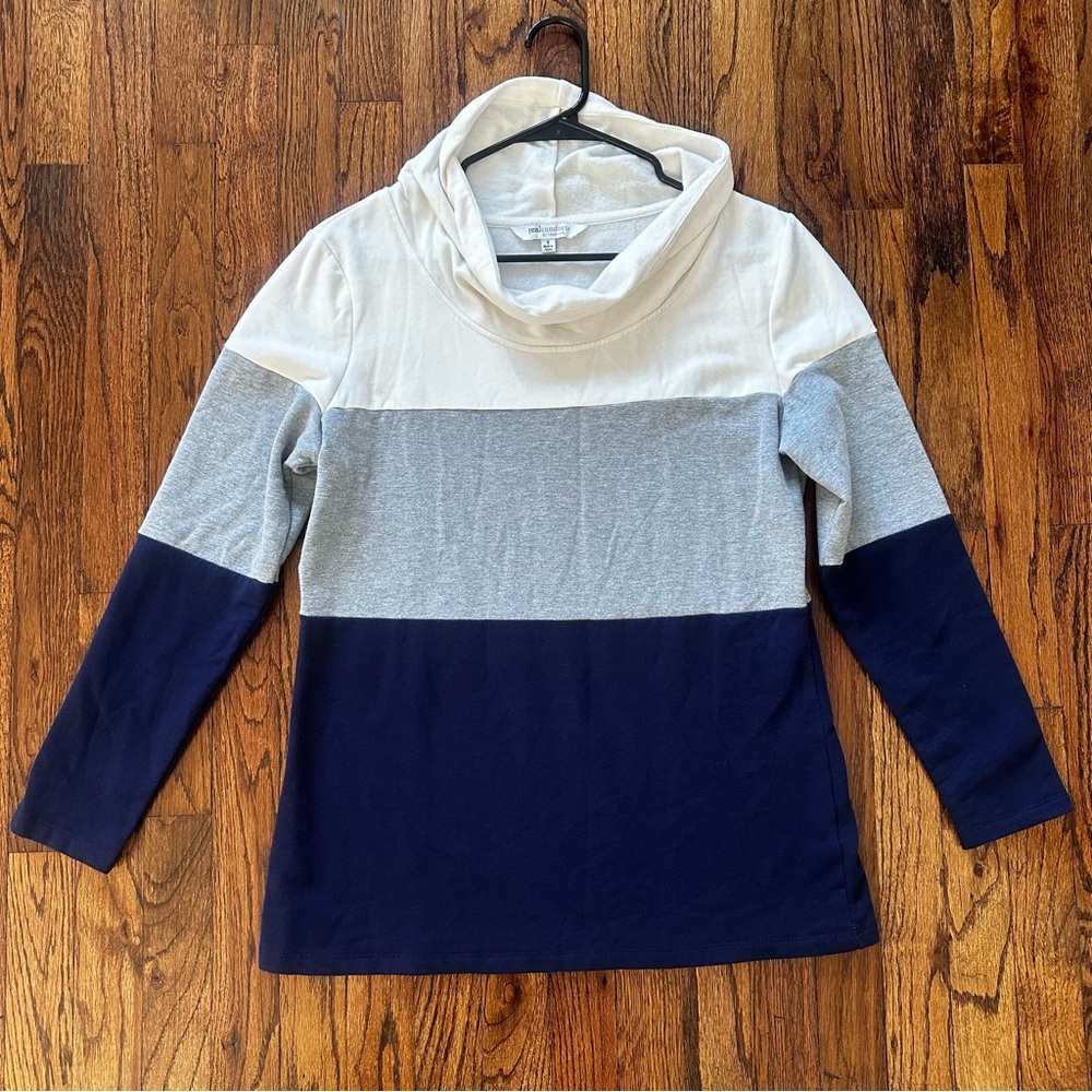 Chadwicks Colorblock Cowl Neck Sweater small